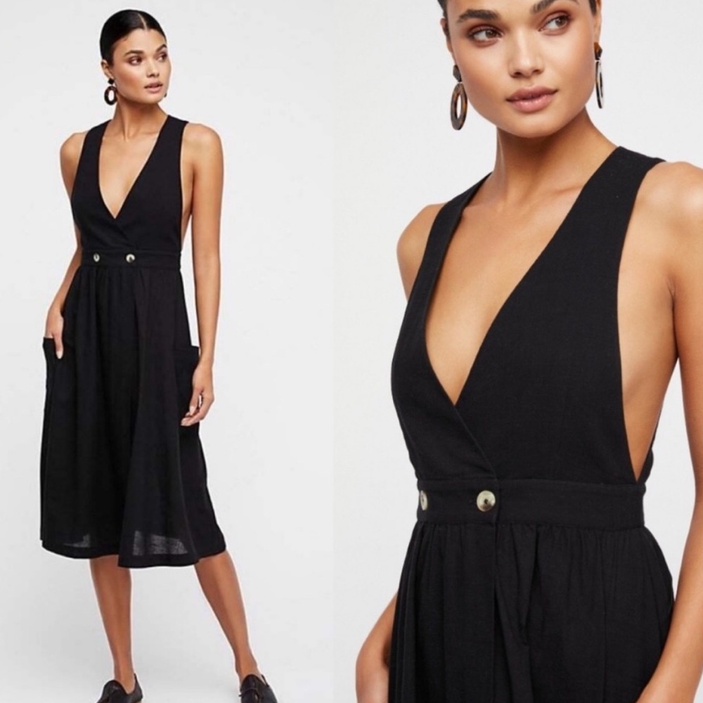 Free People Black Midi Dress